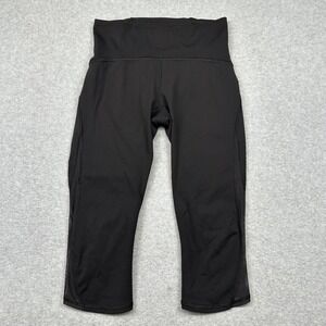 Lululemon Pants Womens 6 Black Train Times Crop‎ 17" Yoga Athletic Mesh Panel